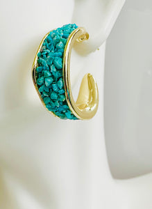 Turquoise Goldfilled Hoop