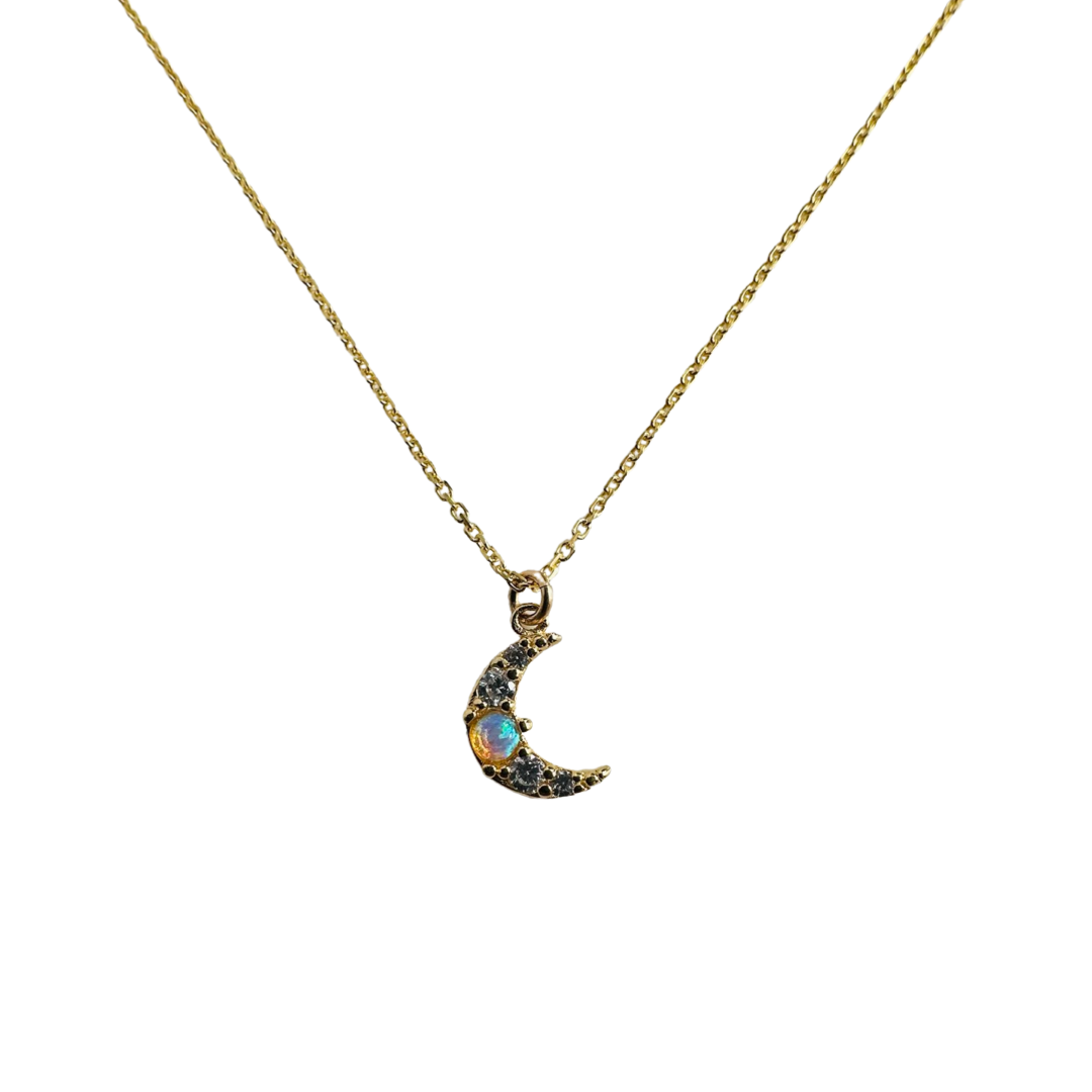 TAI Jewelry Pave Moon Pendant with Opal Accent at EverydayYoga.com - Free  Shipping