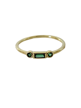 Load image into Gallery viewer, Green Cz Baguette RN