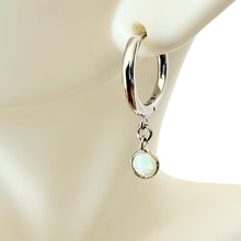 Load image into Gallery viewer, Silver Opal Huggie