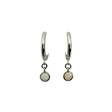 Load image into Gallery viewer, Silver Opal Huggie
