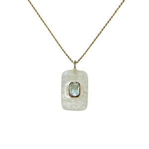 Rectangle Moonstone & Blue Topaz