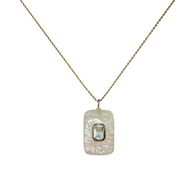 Rectangle Moonstone & Blue Topaz