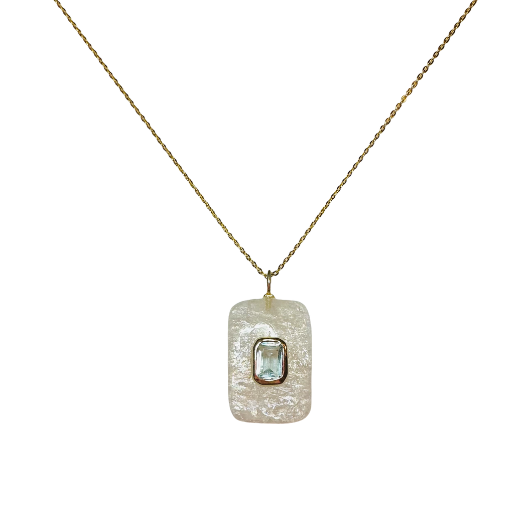 Rectangle Moonstone & Blue Topaz