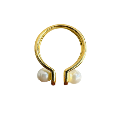 Open Dbl Pearl Ring