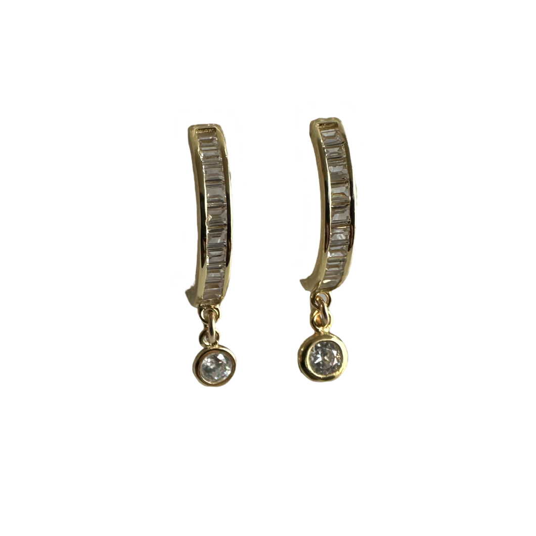 Baguette Huggie Cz Dangle
