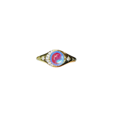 Blue Moonstone Planet Ring