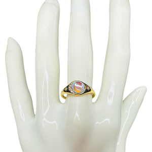 Blue Moonstone Planet Ring