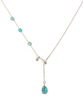 Load image into Gallery viewer, Silver Aqua Y Necklace