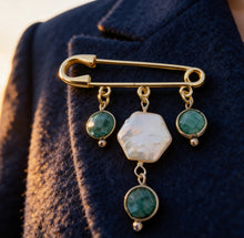 Load image into Gallery viewer, LIMITED EDITION BROOCH -hex pearl green