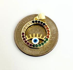 Rainbow Evil Eye necklace NK20726