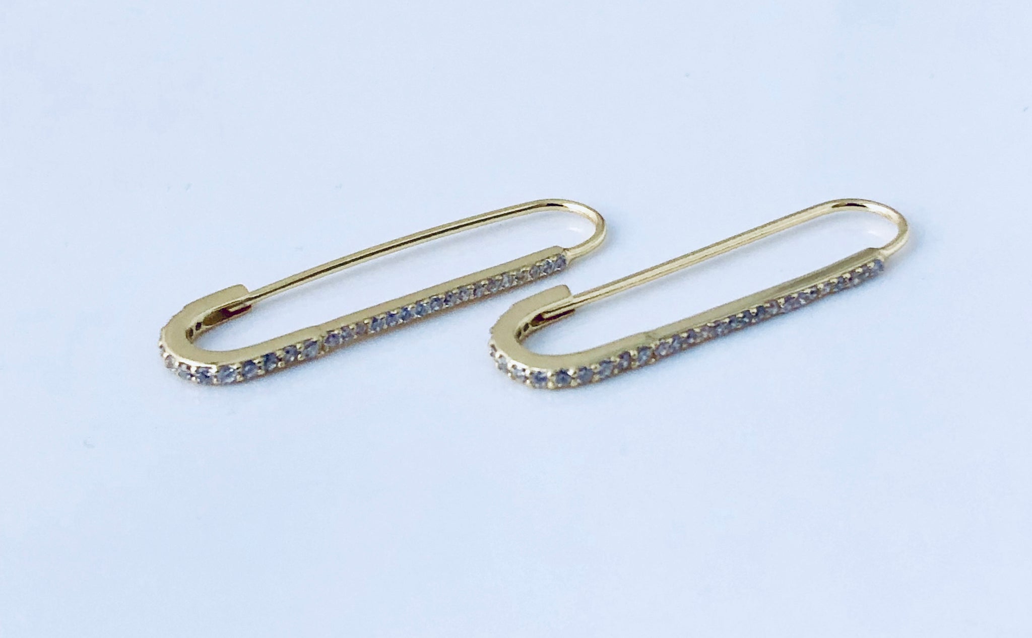 Silver Safety Pin Earrings