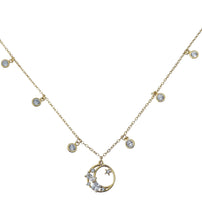 Load image into Gallery viewer, Cz Dangle Baguette Moon NK20557