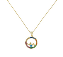 Load image into Gallery viewer, Rainbow Evil Eye necklace NK20726