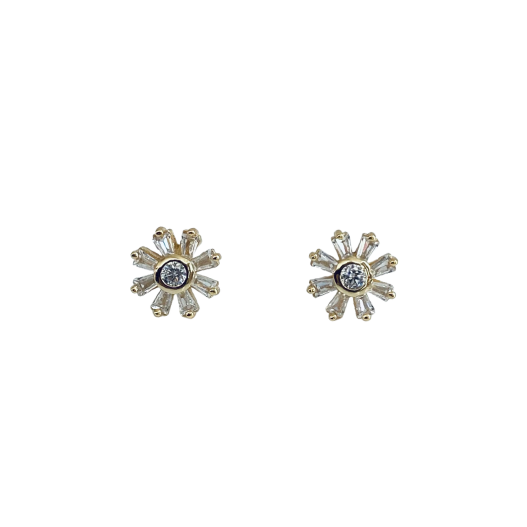 Baguette Flower Stud EA22030
