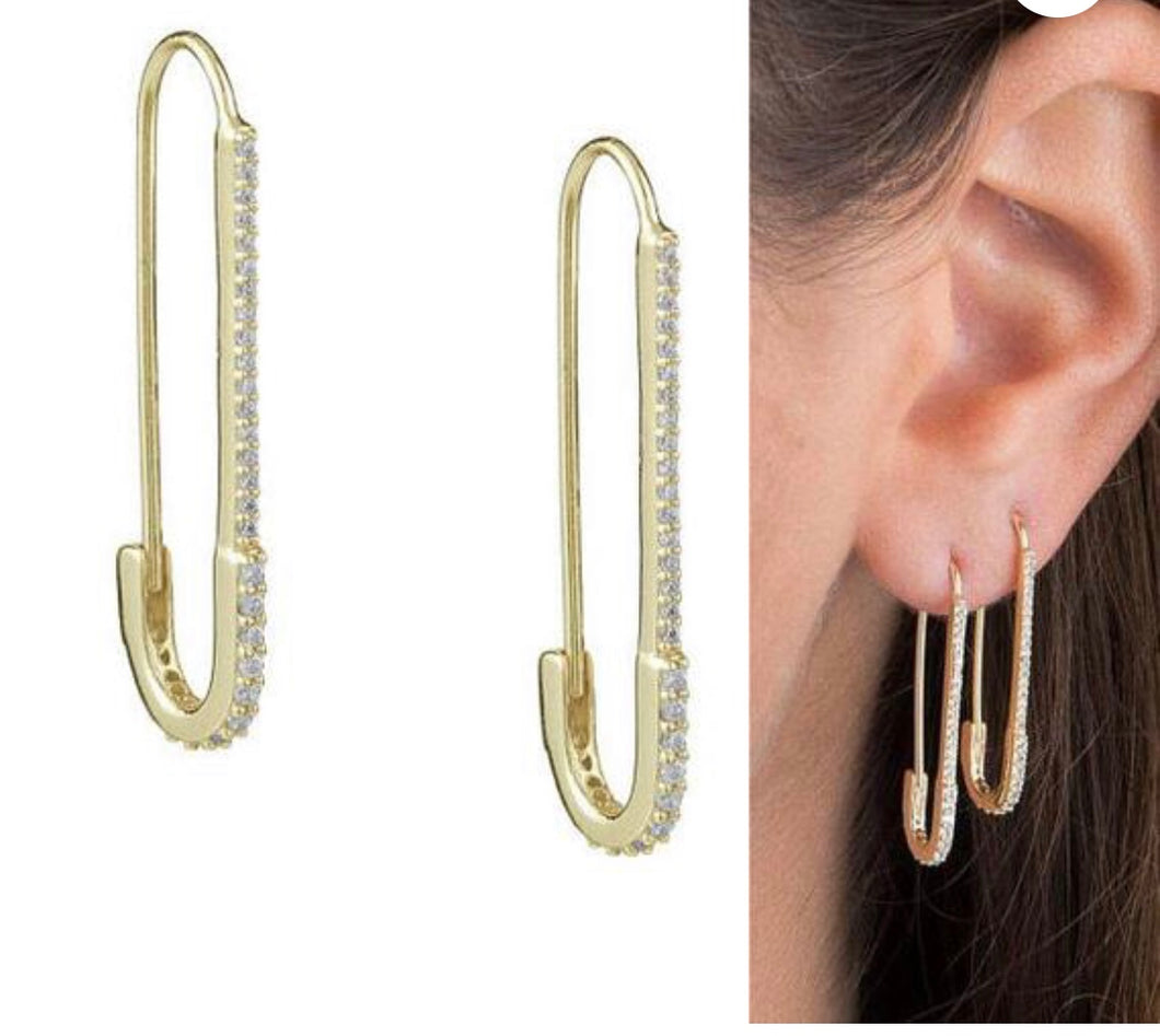 Safety pin 2025 style earrings