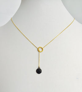 Blk O cz lariat NK20100